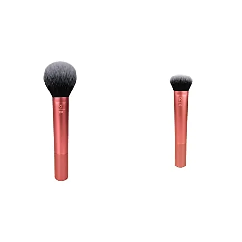 REAL TECHNIQUES Pincel de maquillaje en polvo, el embalaje y el color del mango pueden variar & Pincel de maquillaje facial experto para base