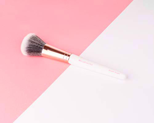 Brushworks - Brocha para colorete, color blanco y dorado