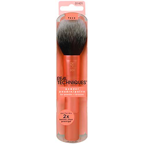 REAL TECHNIQUES Pincel de maquillaje en polvo, el embalaje y el color del mango pueden variar