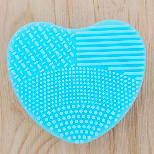 Alfombrilla de Limpieza de Silicona para Maquillaje y brochas de Silicona, Color Azul