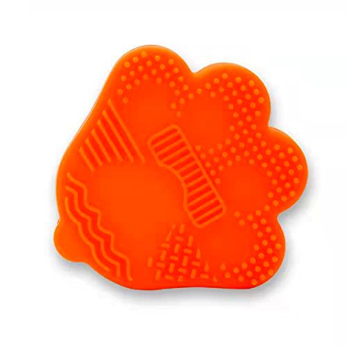 IXCVBNGHS Garras de Gato Forma Silicona Almohadilla Belleza Herramienta Cepillo Caja de Limpieza (Naranja), Small