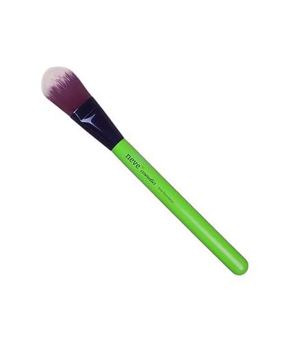 Neve Cosmetics Cepillo de cerdas planas para base y correctores de crema o gel | "Lime Foundation"