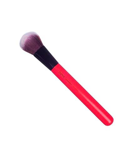 Neve Cosmetics Pincel facial de forma redondeada ideal para esculpir y mezclar rubor y productos de contorno | "Red Amplify"
