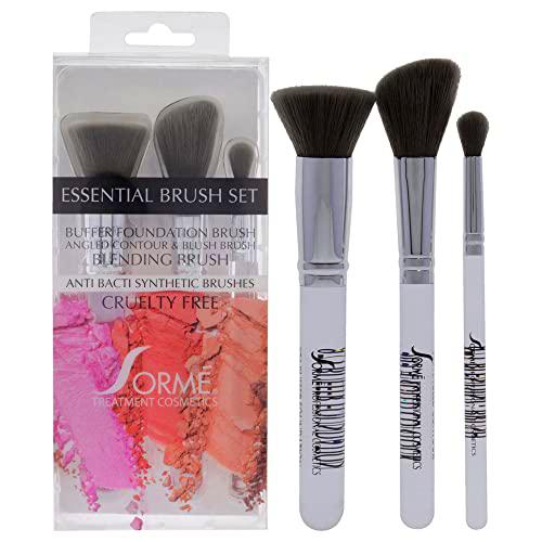 Sorme Cosmetics Juego de brochas profesionales - esencial para las mujeres 3 piezas cepillo de base de búfer
