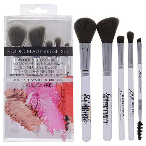 Professional Brush Set - Studio Ready Sorme Cosmetics for Women 5 Pc Powder and Blush Brush