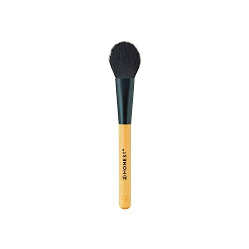 Honest Beauty Brocha para polvo con bambú renovable + cerdas sintéticas | Brocha de maquillaje para polvos sueltos + prensados | Libre de crueldad animal | 1 unidad