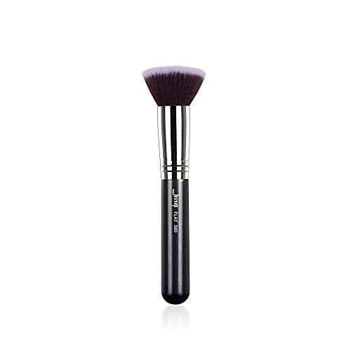 Jessup Professional Kabuki Foundation Brocha de maquillaje Cepillo cosmético único para la cara Cabello sintético negro/plateado 1 Uds B069-080