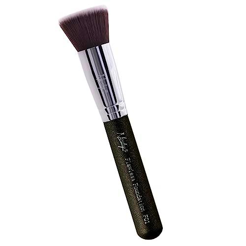 Nanshy Flat Fop Foundation Kabuki Makeup Brush - Flawless HD Application Blending of Liquid or Cream
