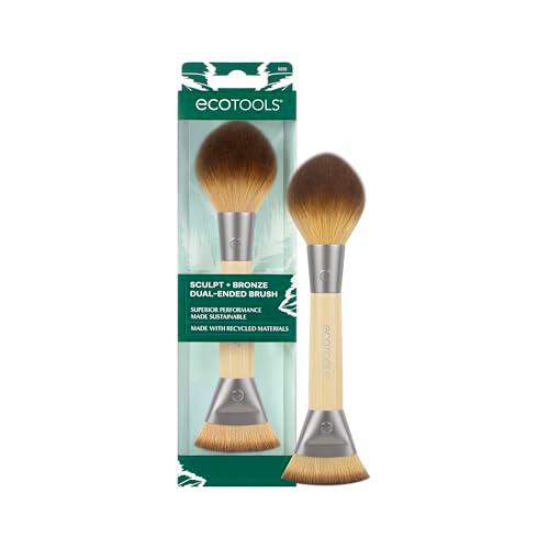EcoTools Sculpt + Bronze - Brocha vegana de maquillaje doble