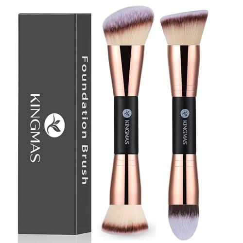 KINGMAS Brochas de maquillaje para base, cepillo de maquillaje de doble punta premium para pulir líquidos