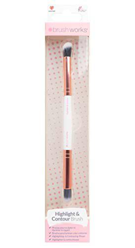 Brushworks Pincel De Resaltado Y Contorno, Blanco-Oro 100 g