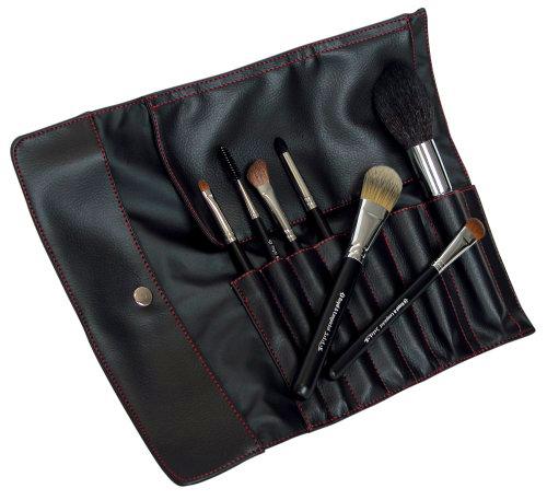 Royal &amp; Langnickel Seda Pro 7 piezas cepillo cosméticos profesionales establecidos en un Pro Faux cuero de calidad Cepillo Wrap