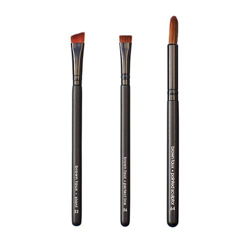 Vegan Love - Juego de pincel oblicuo delineador y pincel para marcar facciones en punta