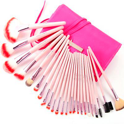 fräulein38 neceser rosa oscuro pinceles de maquillaje sombra sombra Kit Profesional Cepillo Brush 24 piezas