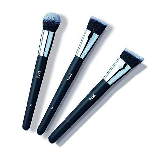 Marca Amazon - find. Kit de brochas de contorno: brocha para base de maquillaje