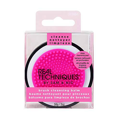Real Techniques - Bálsamo para limpieza de brochas de maquillaje con bandeja para limpieza profunda